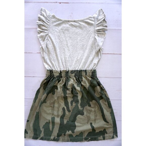 Crewcuts Girls' Knit/Woven Camo Dress in Grey Heather/Olive - Size 8 - Picture 2 of 5